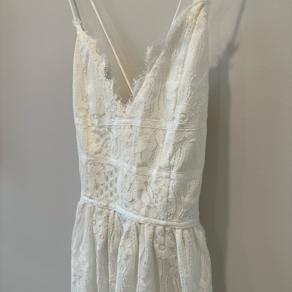 Two Sisters Aurelia Dress White Lace Plunge V Neck Mini Bridal Shower Rehearsal - Picture 6 of 16